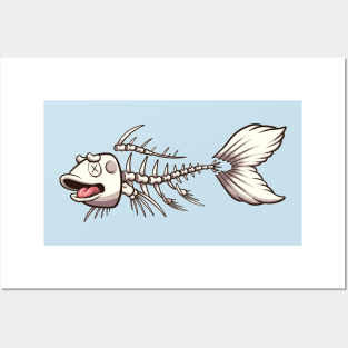 Koi Karp Fish Skeleton Posters and Art